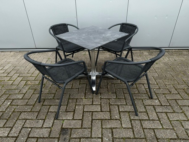 4-persoons terrasset Dark slate